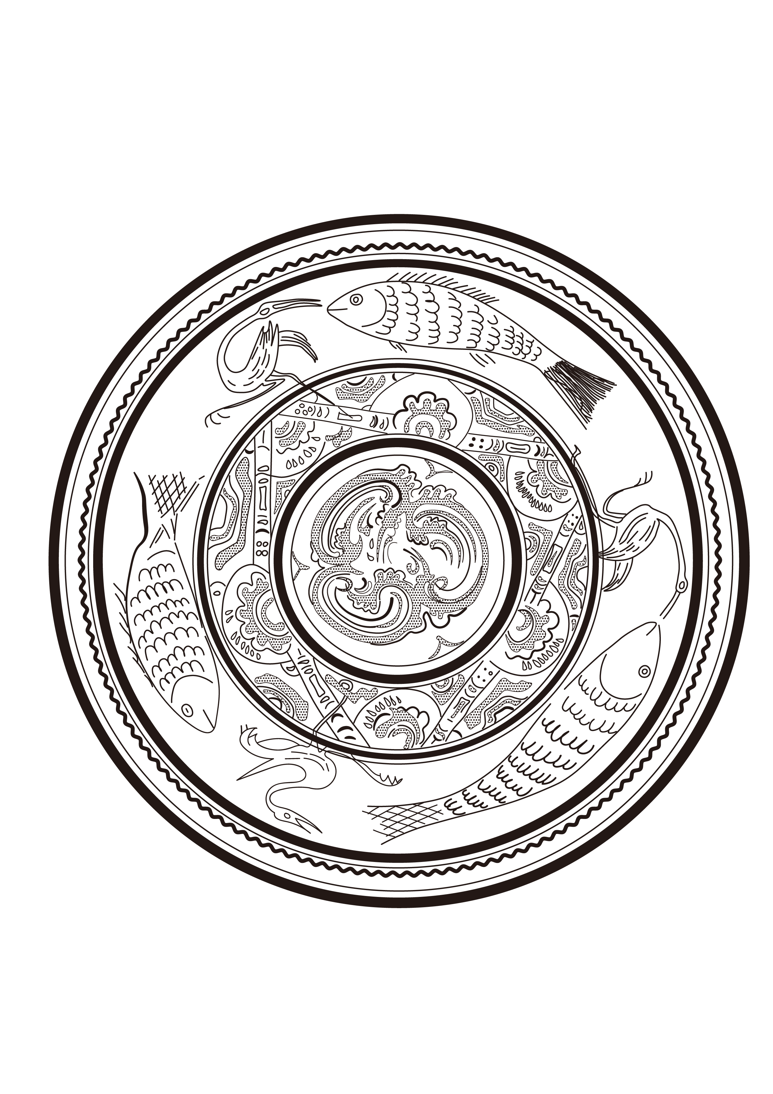 鱼鸟纹