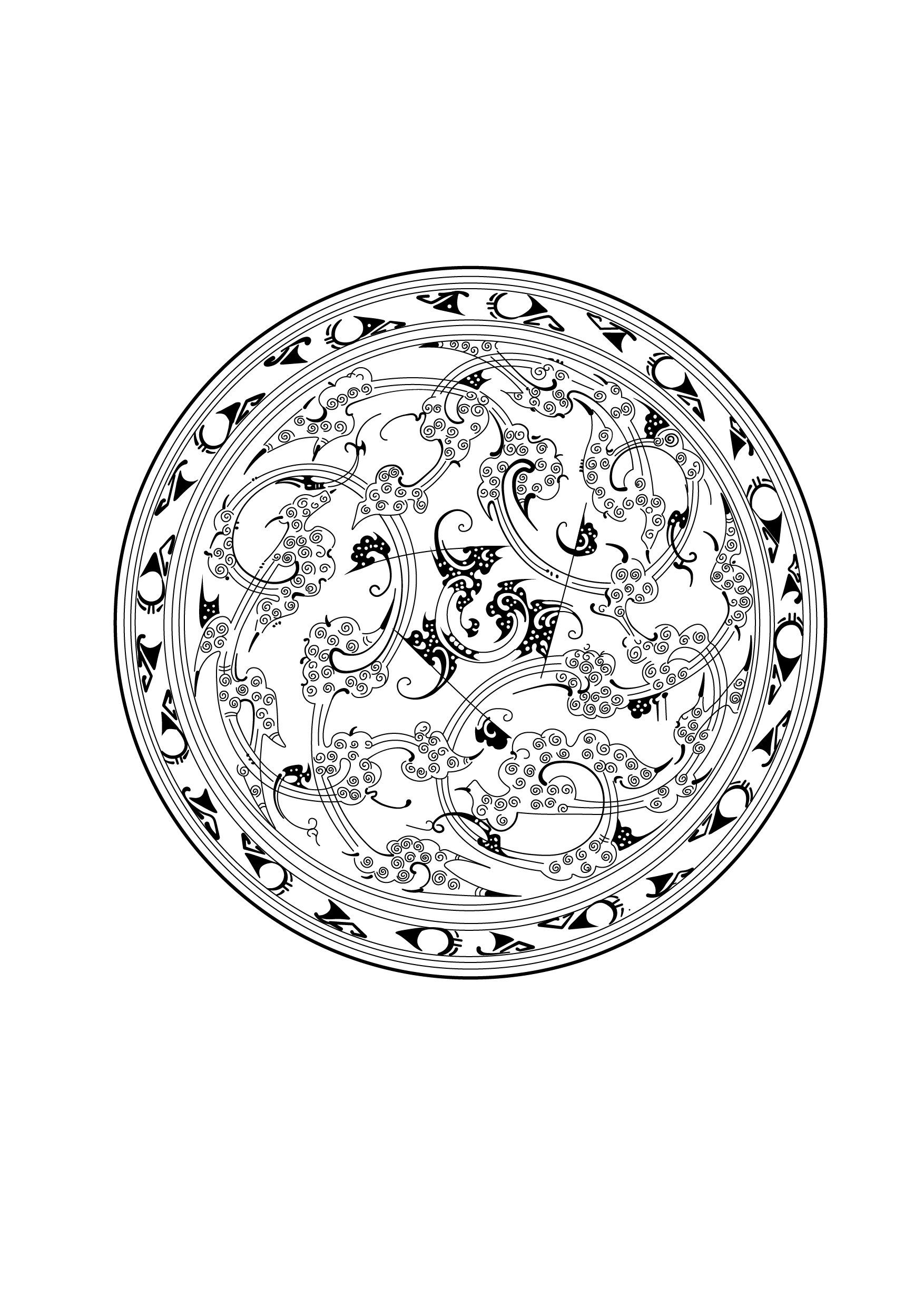 变形鸟纹